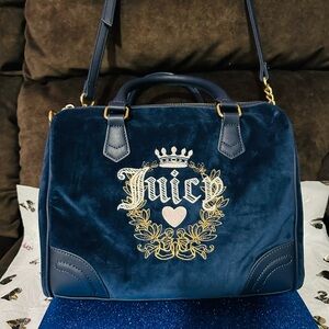 Juicy Couture✨💙💛Royal Velvet Blue Crossbody Bag